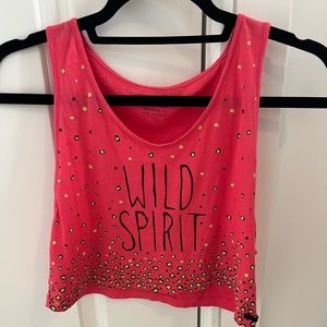 Tucci Pink Yellow Black Wild Hearts Cropped Tank
